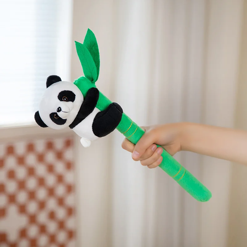 Wholesale Panda Plush Toy  Animal Toys Cute Clip Panda Plush Decoration Green Bamboo&Panda Plush Toys