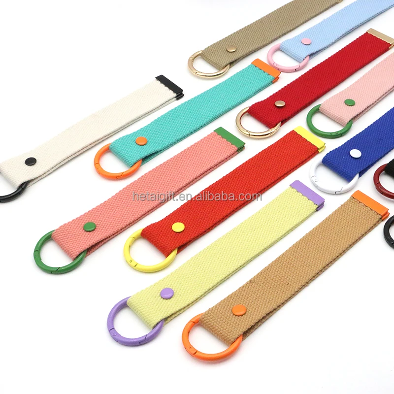 32mm Korean Japan Heat Press Embroidery Patches Custom Colored Canvas Webbing DIY Keychain