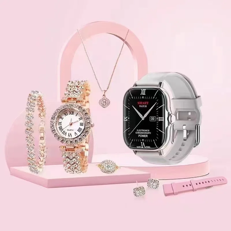 Hot Selling A58Plus Ladies Smart Watch Jewelry Women Quartz Watches Gift Box Set 8-in-1 Men NFC Offline Payment Bracelet