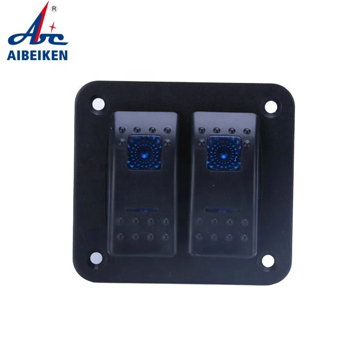 5 Pin ON Off  Blue Led  2Gang 12V Switch Panel for Automotive Car Marine Boat ATV