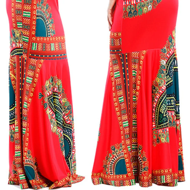 
Women African Dashiki Dresses Maxi African Bazin Print Robe Longue Dresses Traditional For Ladies Big Size African Clothing 