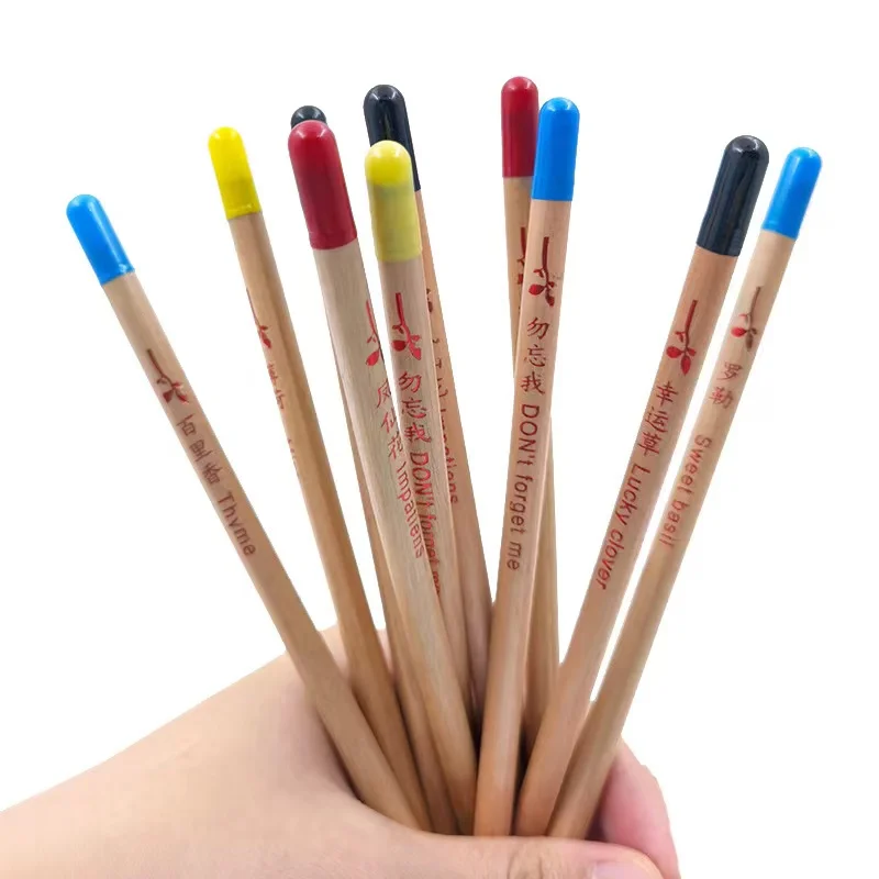 New Arrival Products Christmas Gift Custom Logo Pencil with Seed to Plant Wooden Seed Pencil