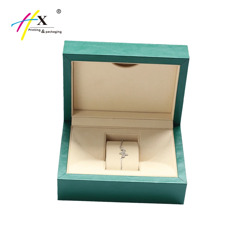 Single Flat Plastic Pocket Metal Slot Men Brand Printed Wrist Wholesale Jewelry Slot Ladies Aluminium Hand Gift Green Watch Box