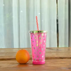 DIY Funny Customized Recycled Materials 16oz clear plastic water tumbler  with lids acrylic straw cup