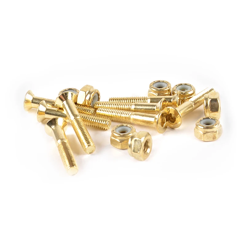 Gold 25mm long 8 screws skateboard bolts hardware components