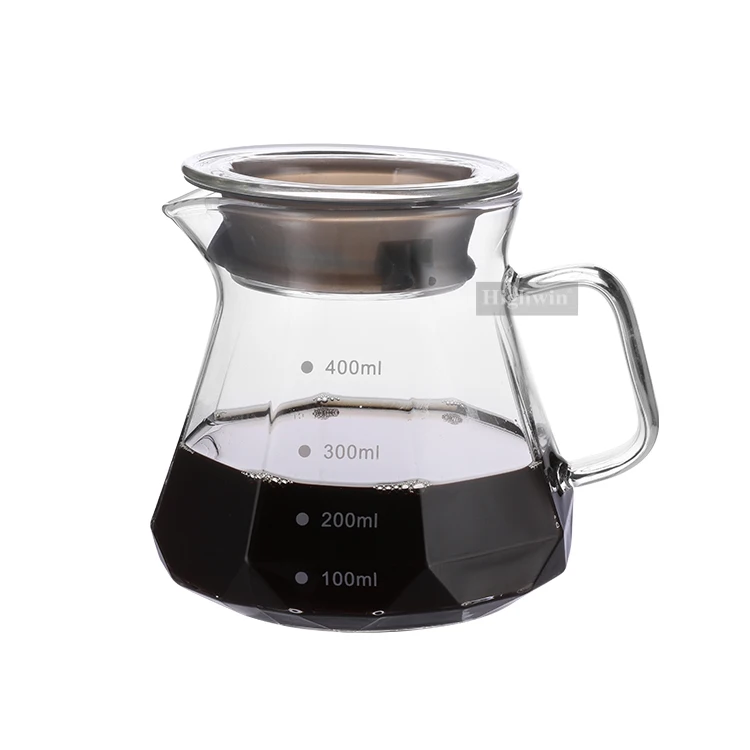 HIGHWIN 400ml 600ml High Bolisilicate Glass Coffee Maker Glass Coffee Server