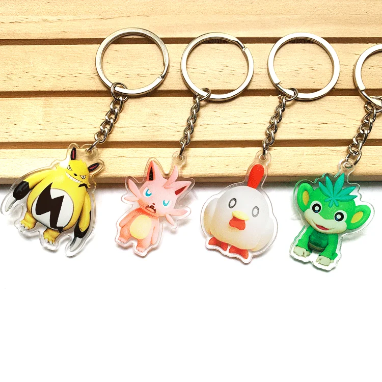 Wholesale Customized Print Plastic Kawaii Palworld Designs Metal Keyring Acrylic Keychains for Gifts