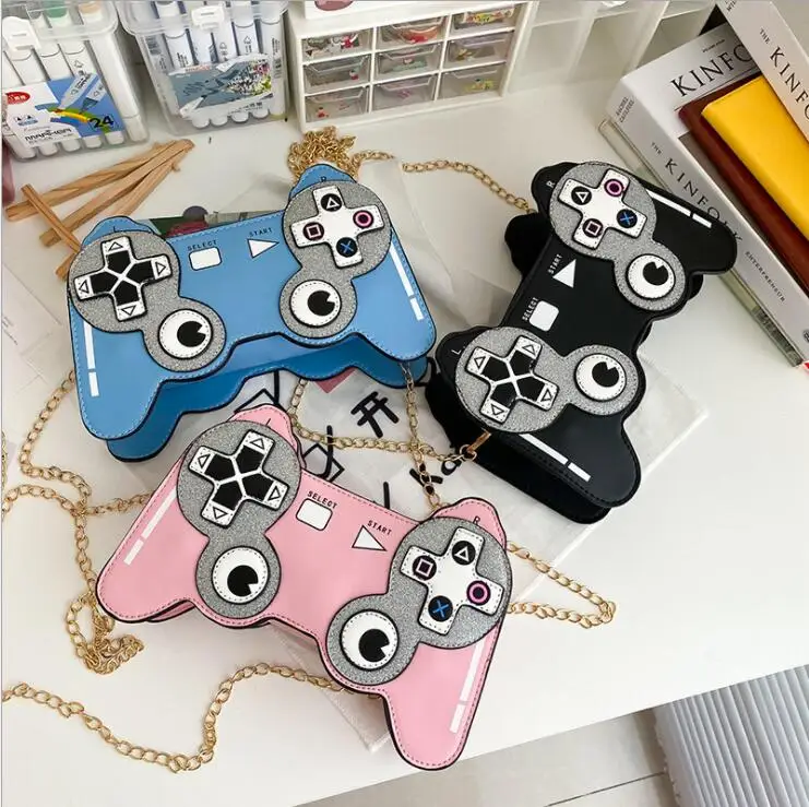
Wholesale Girl Soft PU Shoulder Bag Game Controller Shape Girls Crossbody Bag Korea Style Chains Handbag 