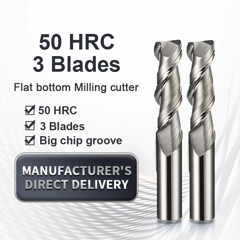 DOHRE aluminum milling tool hrc50 solid tungsten endmills cnc square cutting tool