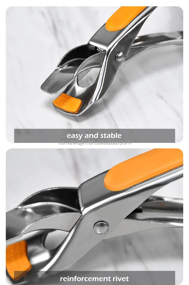 Home and kitchen items cheap easy catch hand held grill clamps food utensils stainless steel tongs