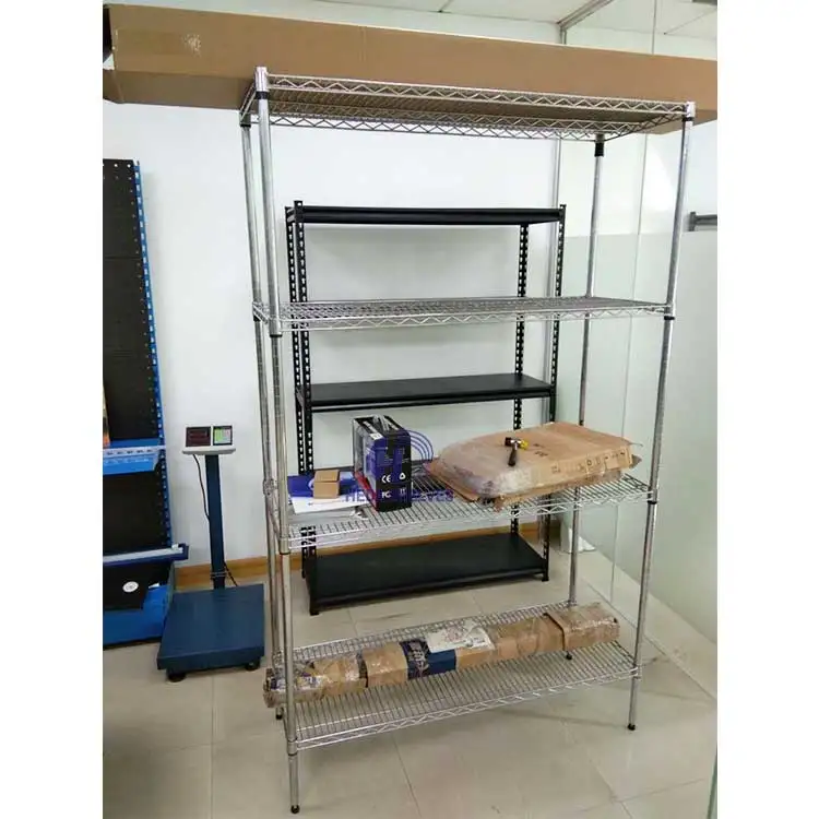 HEDA High Quality Customized Chrome Wire Shelf Chrome Wire Rack With Wheels