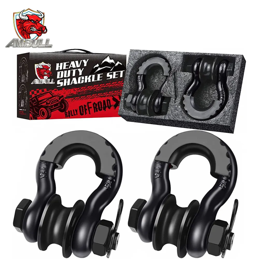 Ambull Carbon Steel 4.75t Black Forging Us Type Bow Shackle Block Pulley With Shackle Or Hook Rigging Hardware For Retailers