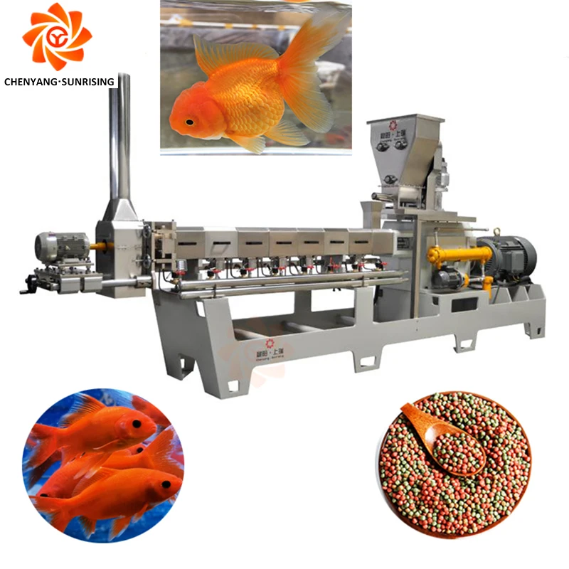 Factory Price Fish Feed Pellets Making Machinery Fish Food Pellet Production Extruded Pet Food Machine