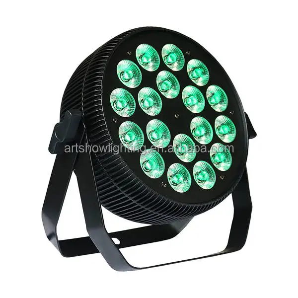 Pro dj stage event light Par led 18x18w RGBWA UV 6 in 1 slim led par flat for DJ club disco party