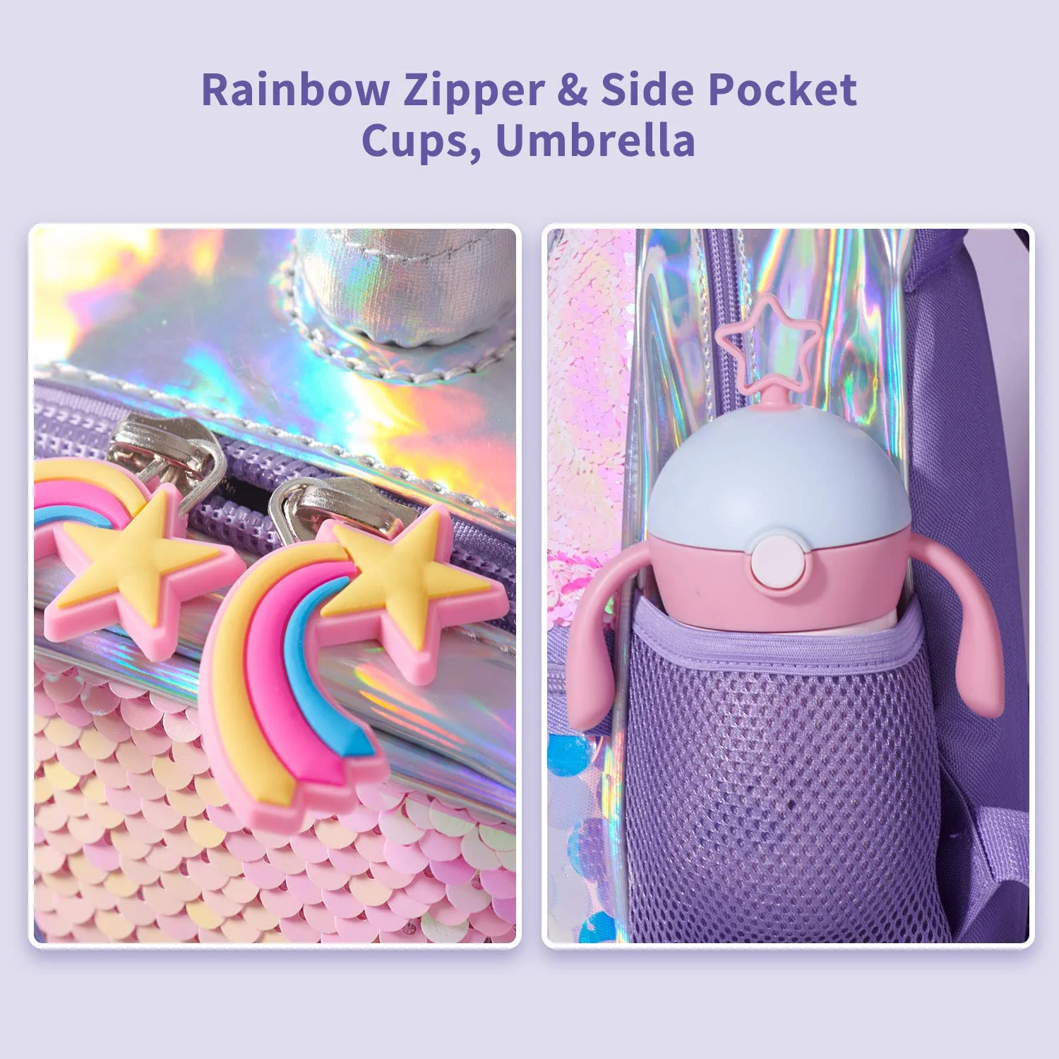 Mochilas Escolares Reversible Sequin Cute 3D Cartoon Unicorn Little Girls Toddler Book Bags School Children Kids Backpack Bag