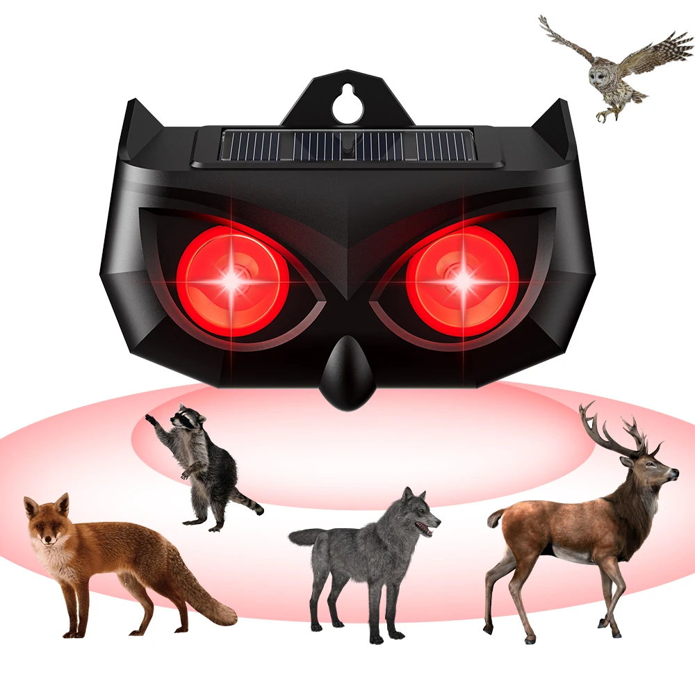 X-Pest 2024 New Solar Nocturnal Animal Repeller With Flashing Light Outdoor High WaterProof For Bird/Cat/Dog/Monkey Deterrent