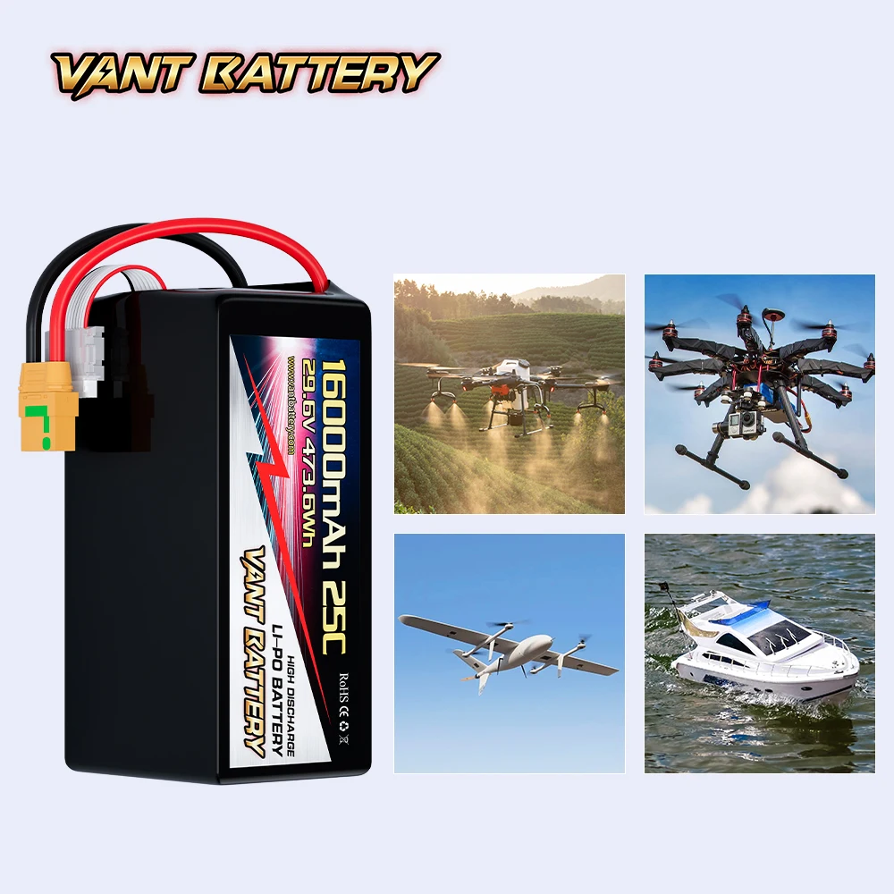 Аккумулятор для дрона VANT FPV 8S 29 6 V 25C 16000mAh 7-8 дюймов 400-450 мм X8 10 сельскохозяйственный БПЛА