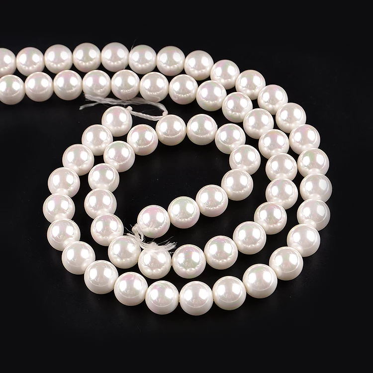 Loose Round Pearl Beads for Rosary Making, Glass Pearls Loose Beads