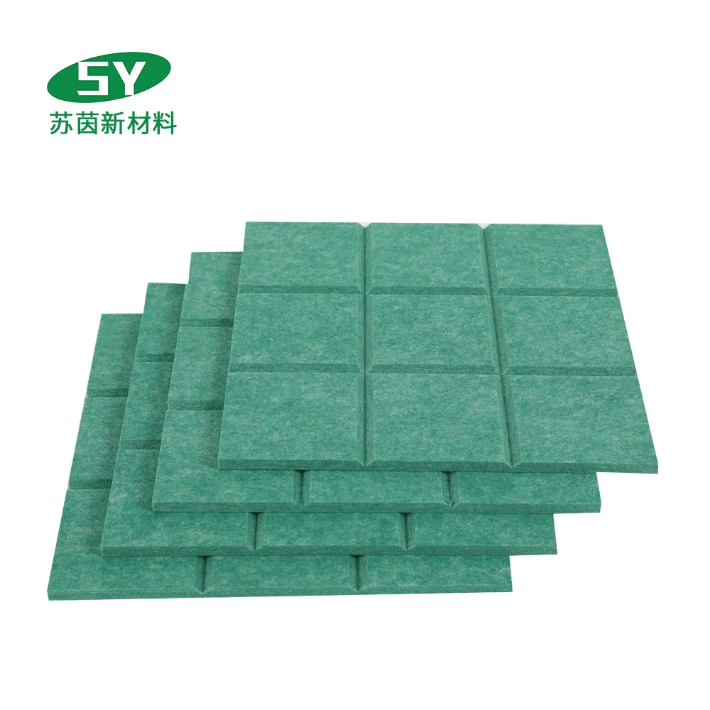 Customized Thickness High Density Grooved Panel Sound Absorption Polyester Fiber Acoustic Panel