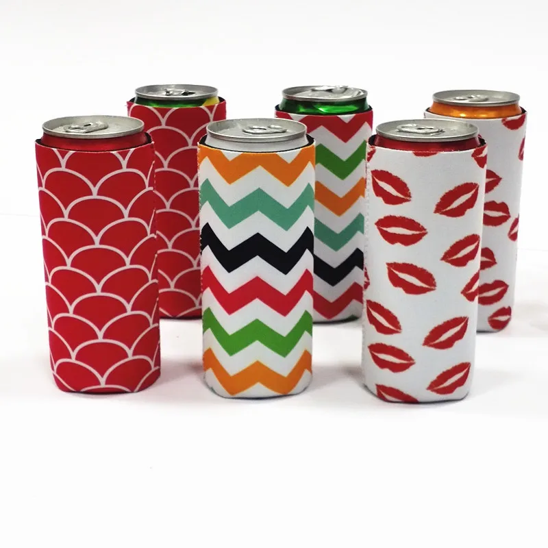 Custom Logo Can Cooler Neoprene 12oz 16oz Beer Can Koozies Sublimation Drink Stubby Holder