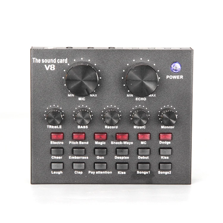 Высококачественная универсальная звуковая карта Usb V8 для студийной трансляции мобильного