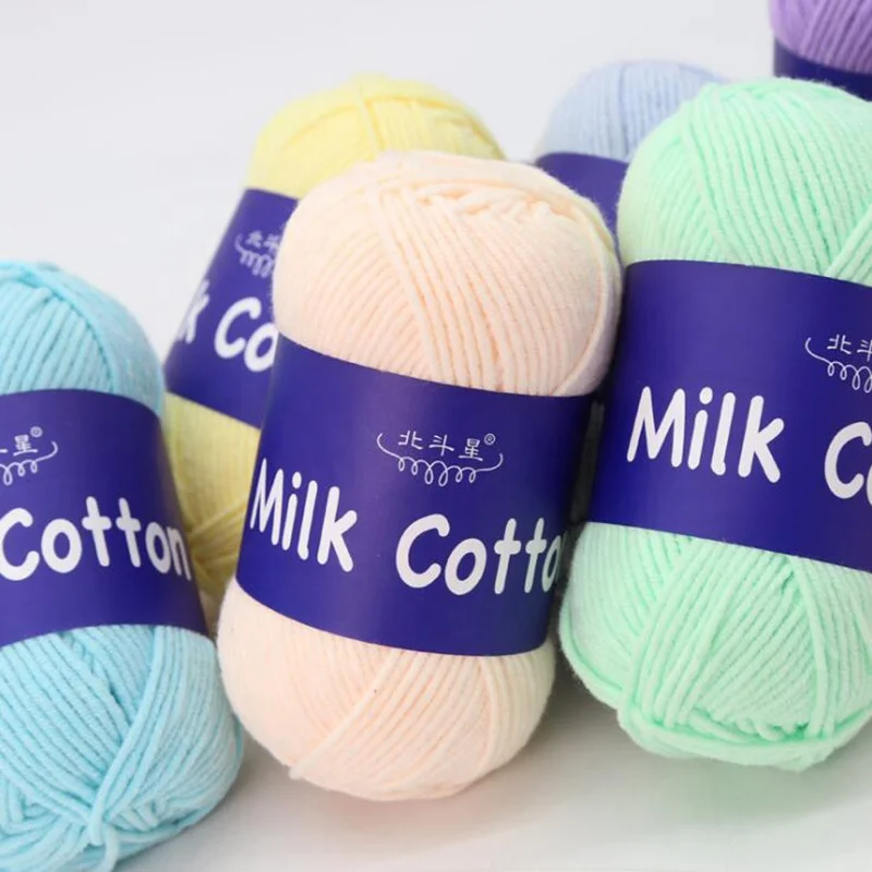 
2020 Fashion 5 Strands Milk Cotton Crochet Thread Yarn 36 Colors Soft Cotton Thread Sewing DIY Dolls Hand Knitting Yarn 