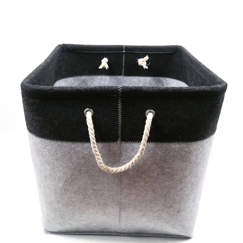 Wholesale foldable felt large capacity laundry foldable storage basket Firewood basket