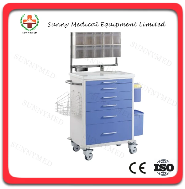 SY-R056 hospital patient trolley hospital emergency trolleys medical carts Emergency Medicine Anesthesia Trolley Cart