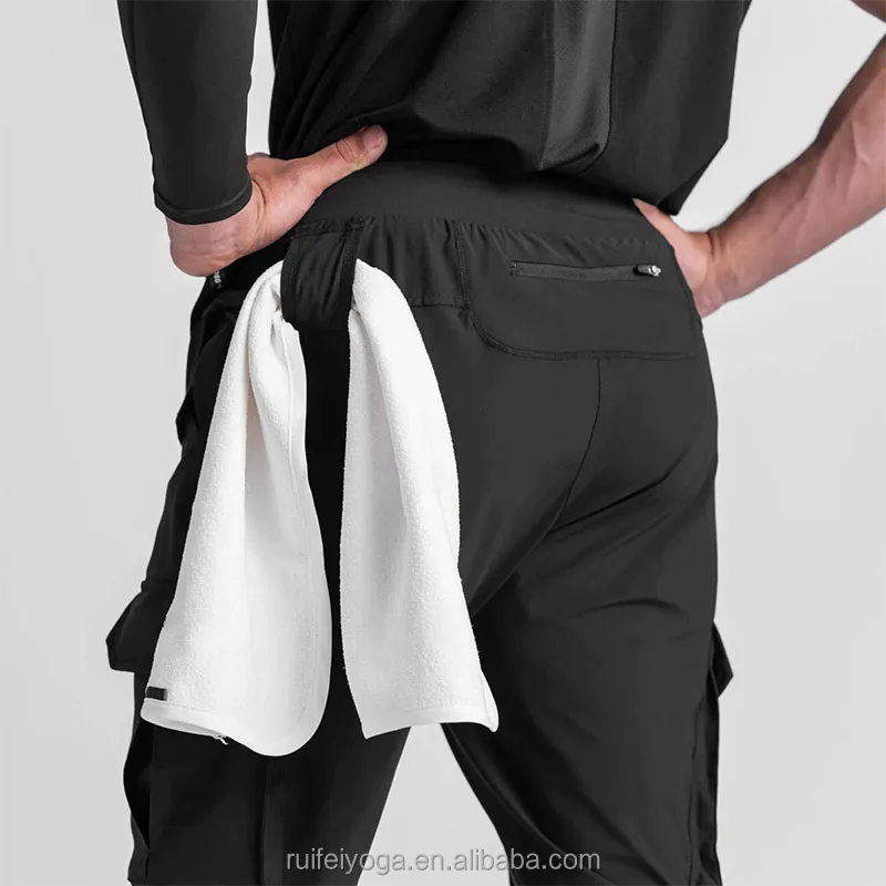 Wholesale Custom High Quality 4-Way Stretch Lightweight Track Sweat Pants Nylon Waterproof Blank Men Joggers Cargo Pants