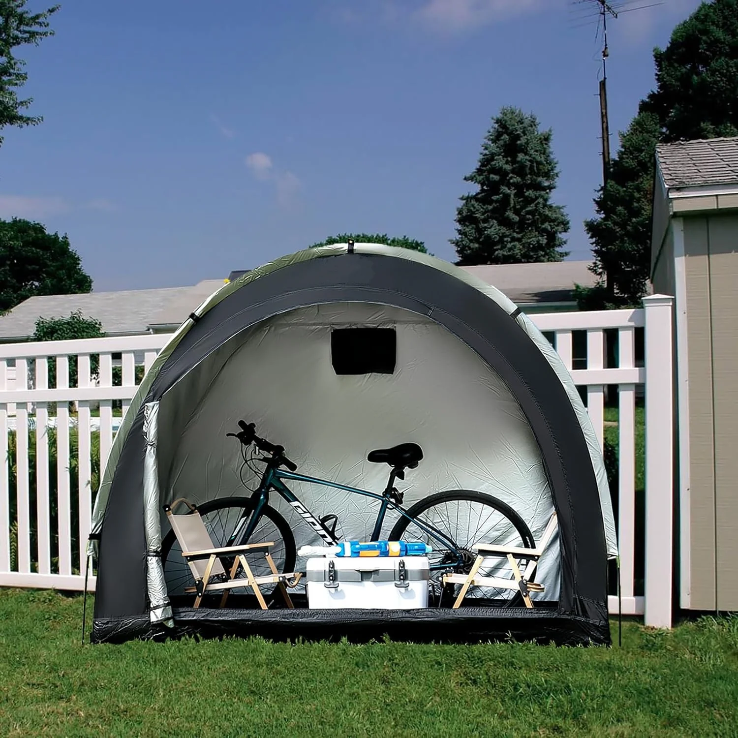 Outdoor Portable Bicycle Storage Sheds Bike Storage Shed Tent For 2/3/4/5 Bikes Motorcycle Garden Tools Toys Lawn Mover