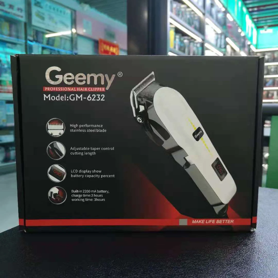  Оригинальный GEEMY GM6232 профессиональная перезаряжаемая Триммер для волос электрическая машинка