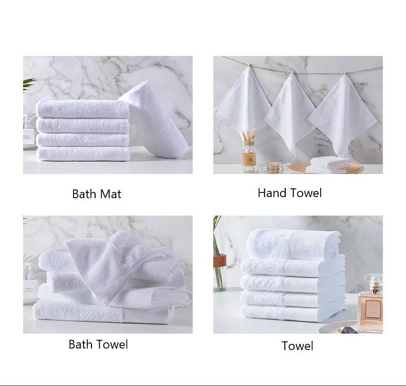 Luxury towels 100% cotton hand/face/washcloth white hotel custom cotton bath towel
