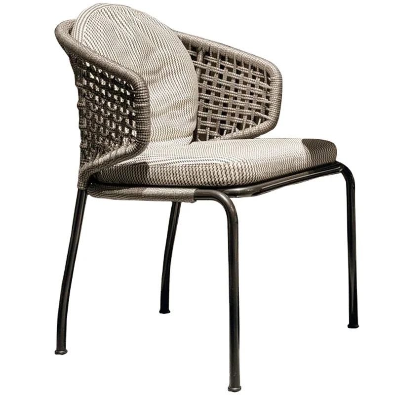 Garden Furniture Set Rope Weave Outdoor Lounge Chair Aluminum Frame With Side Table