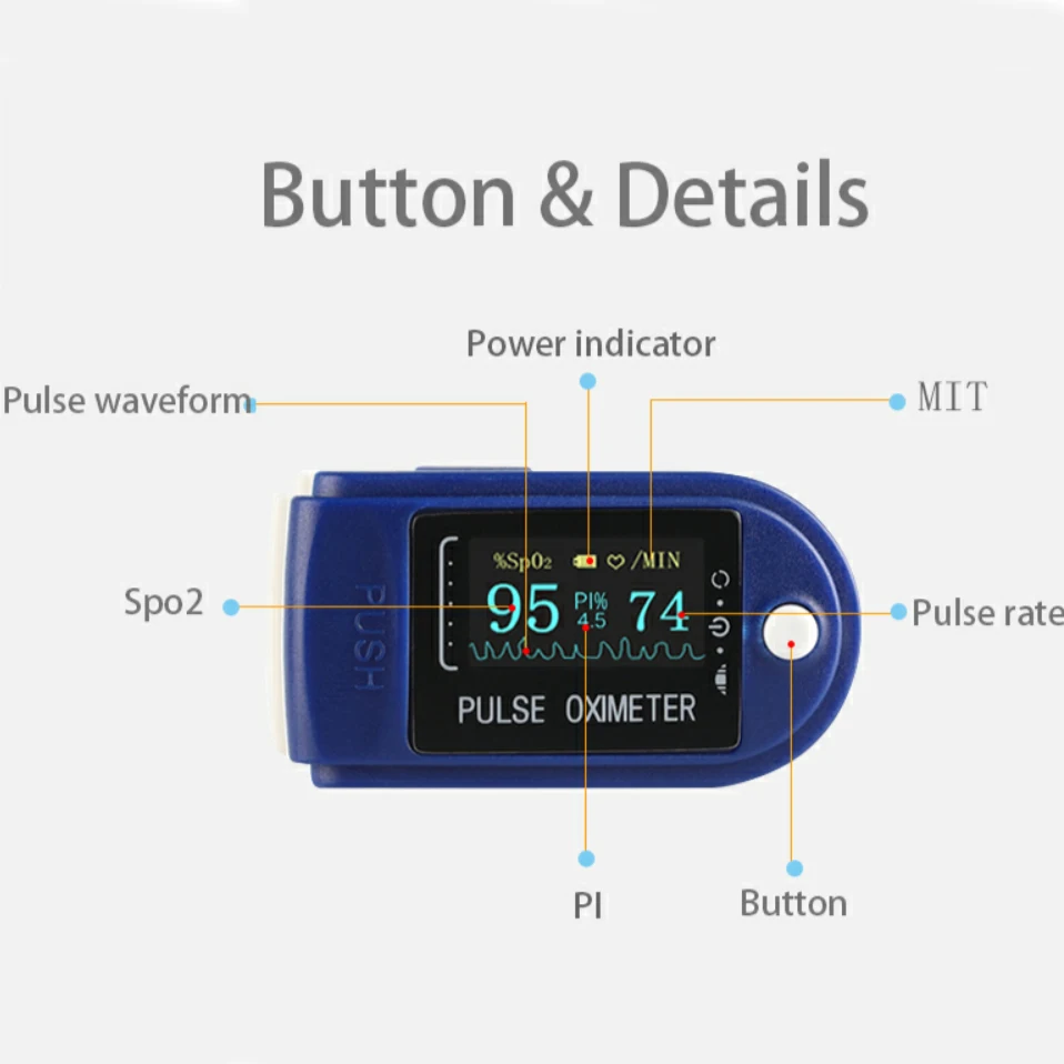  Portable Fingertip Pulse Oximeter SPO2 Monitor with OEM