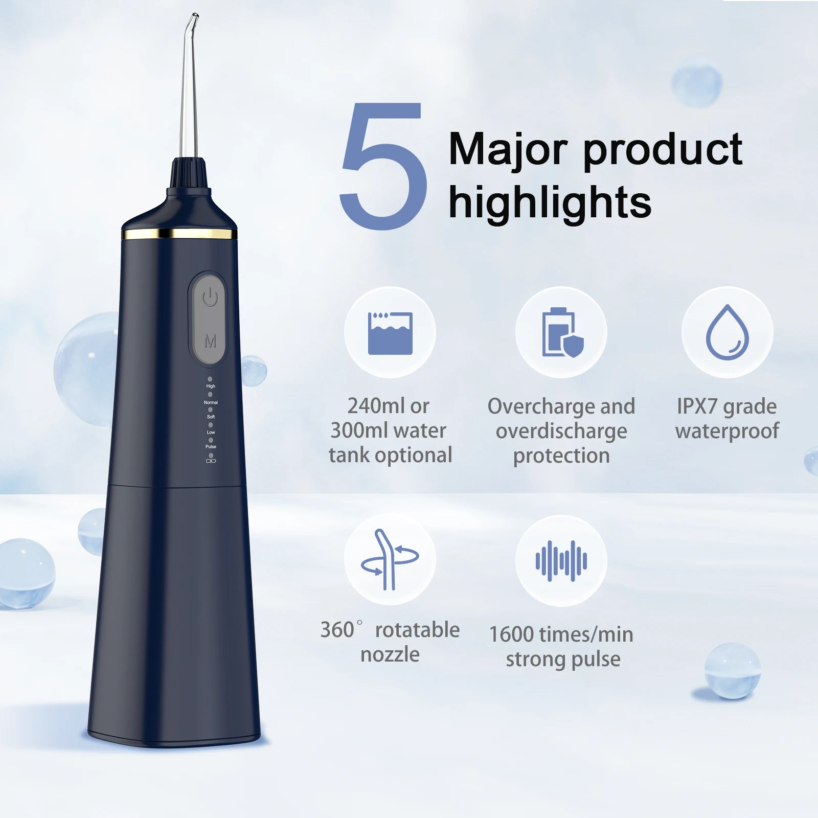 2024 New Design Factory OEM ODM Oral Irrigator Smart Travel Water Flosser Water Pick Custom Water Flosser Portable