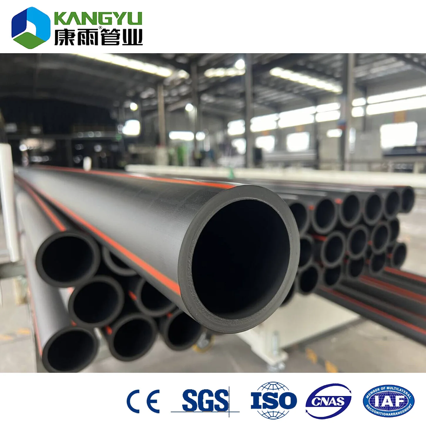 Plastic HDPE Yellow Line Nature Gas Pipeline Pipe Tube