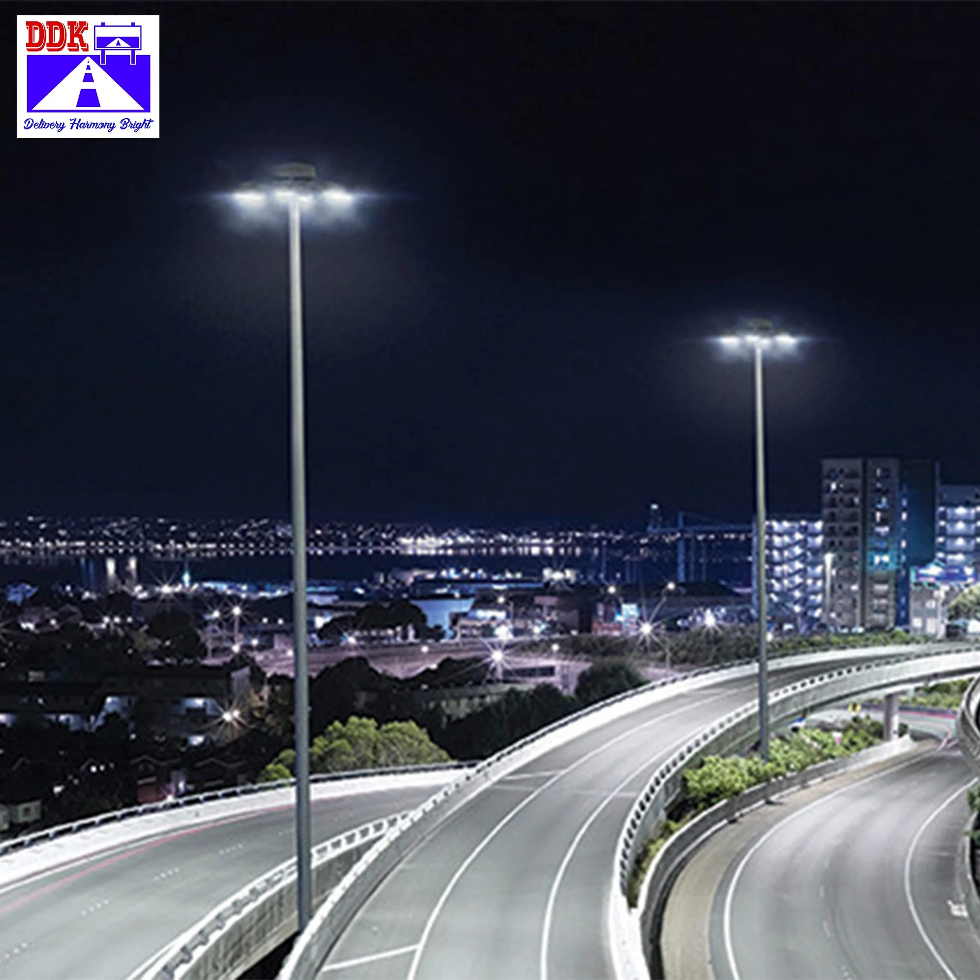 DDK 15m 20m 30m outdoor high quality court galvanized high mast flood lighting Steel Pole