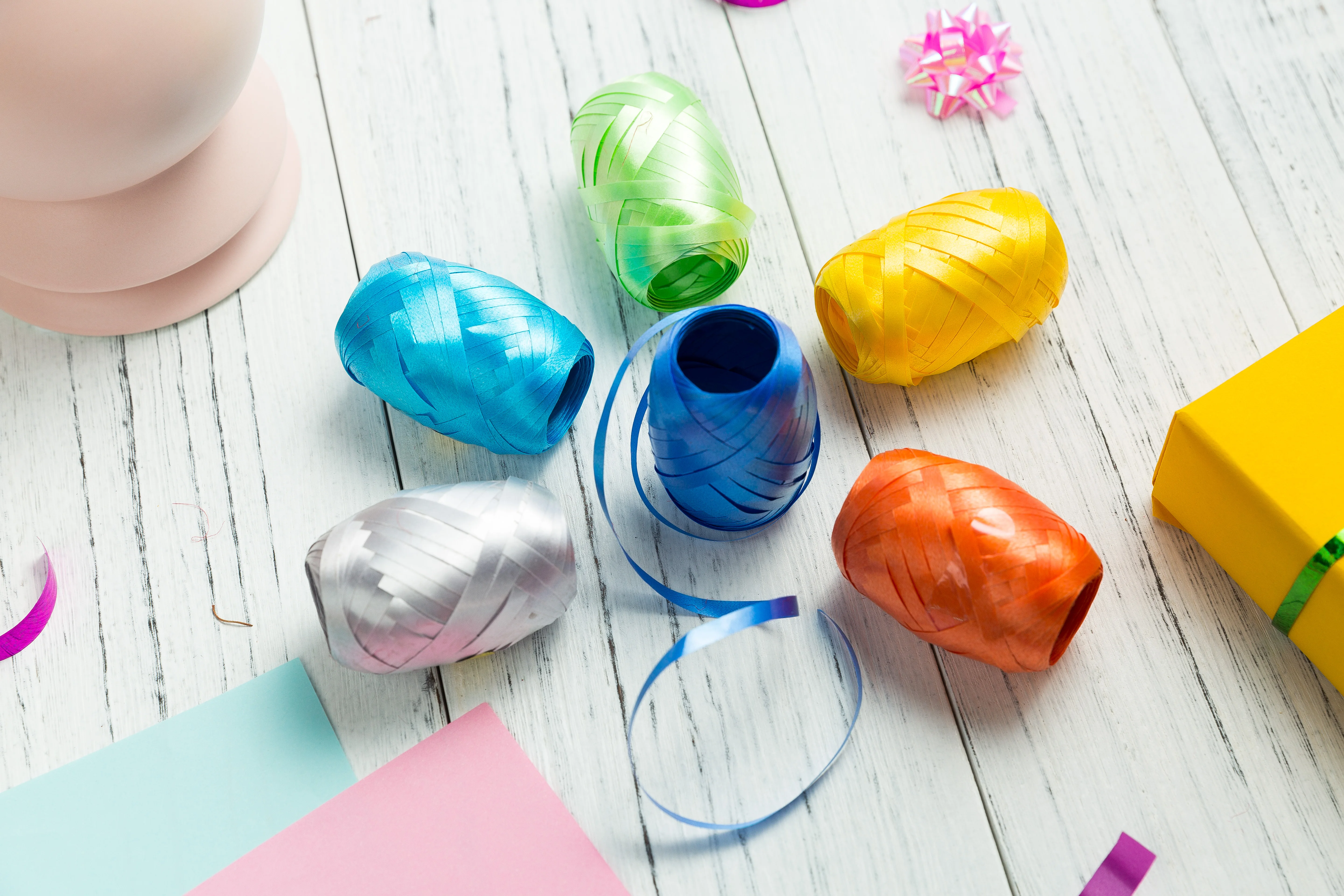 Hot Solid Color material Curling Ribbon Egg