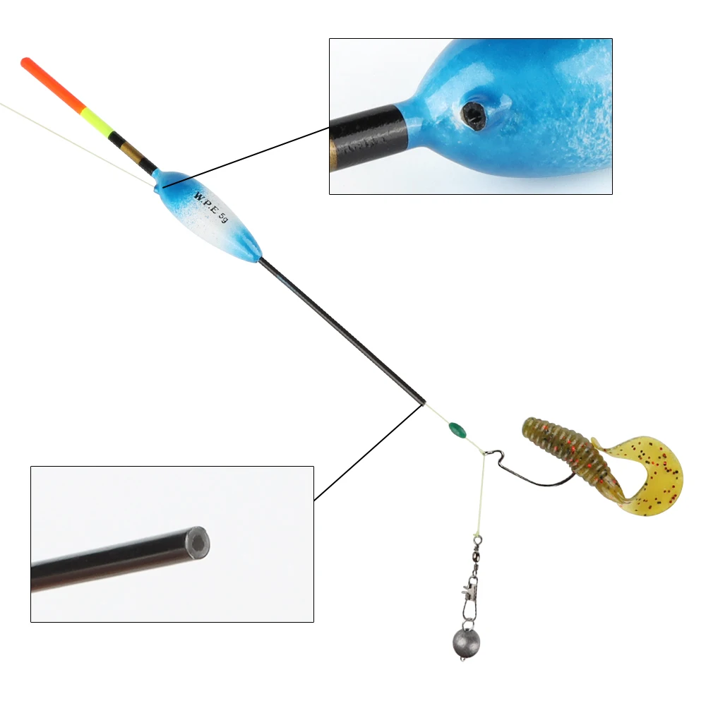 W.P.E 5pcs/lot Fishing Floats 3g/4g/5g/6g Barguzinsky Fir Floats Buoy Bobber  Multicolor Fishing Tackle Pesca