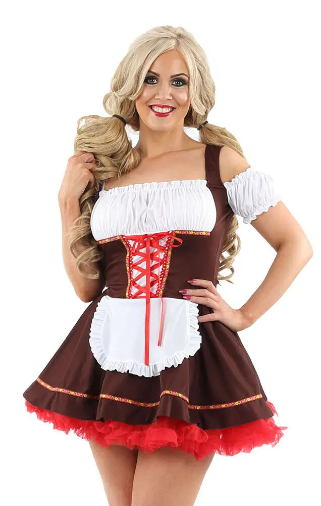 German Beer Girl OKTOBERFEST Fancy Dress Womens Ladies Hen