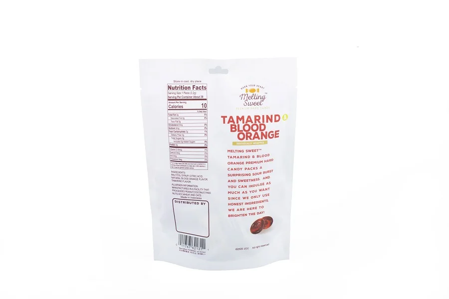 High Quality Melting Sweet  125g Sugar Free Tamarind Blood Orange Hard Candy with Halal Kosher Certification