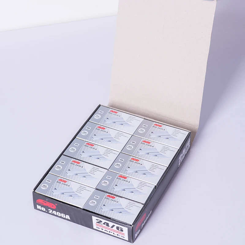 2406A Manufacturer High Quality Office School Stapler Pin 24/6 26/6 No.10 etc. Galvanized Metal Staples