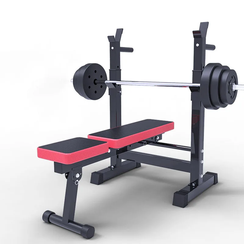 Тренажерный зал, плоский стенд, набор для прессования, тренажерный зал, весовая скамья с штангой, многофункциональная весовая скамья