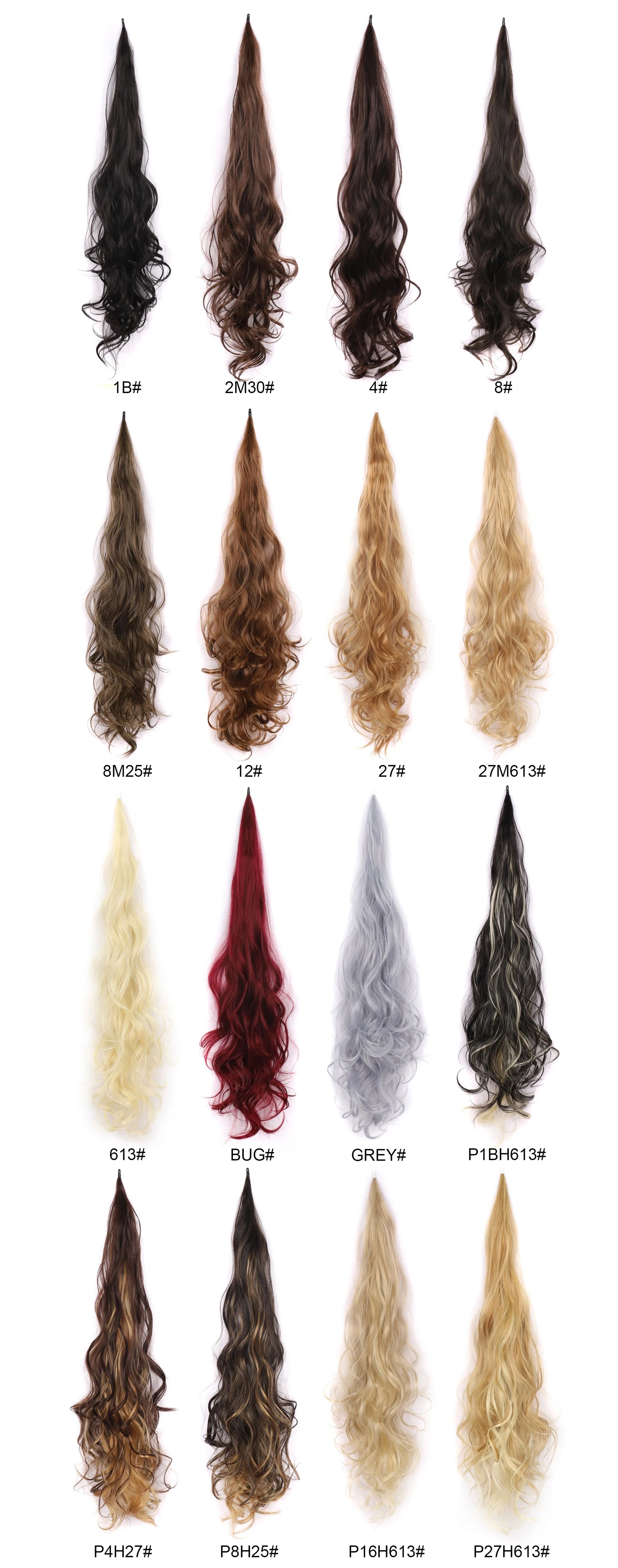 32Inch Highlight Blonde Flexible Wrap Around Ponytail Hair Extensions Long Curly Synthetic Ponytails Hairpieces for Women Girl