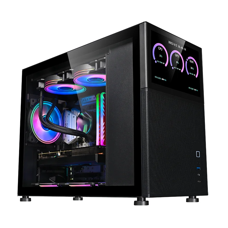 OEM matx чехол для ПК с экраном gamingmicro atx монитора геймера