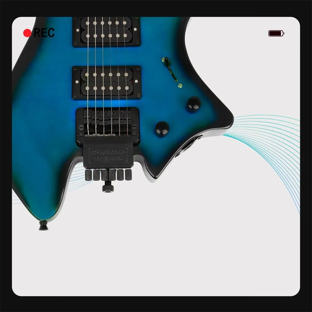 JELO IY-EG-R-700 Headless Electric Guitar Classical Strings Top maple guitare electro acoustique   with Accessories Set