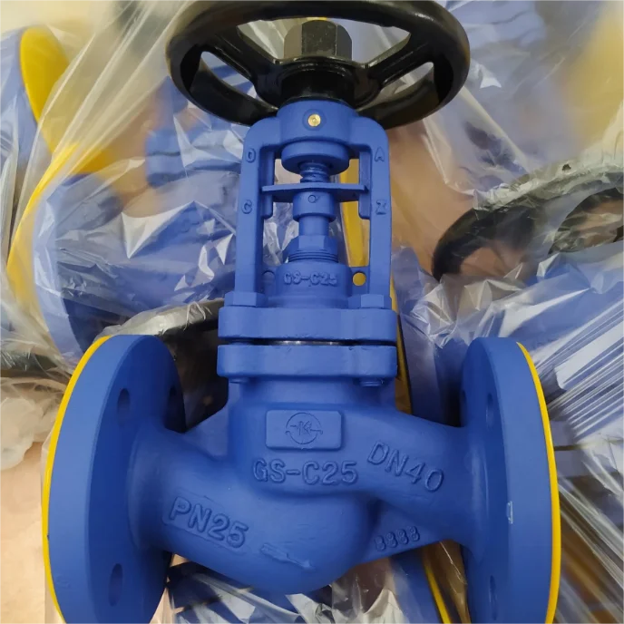 DKV PN16 Bellows Seal Globe Valve Wcb Carbon Steel Bellow Seal Globe Valve Cast Steel Flange Stop Valve