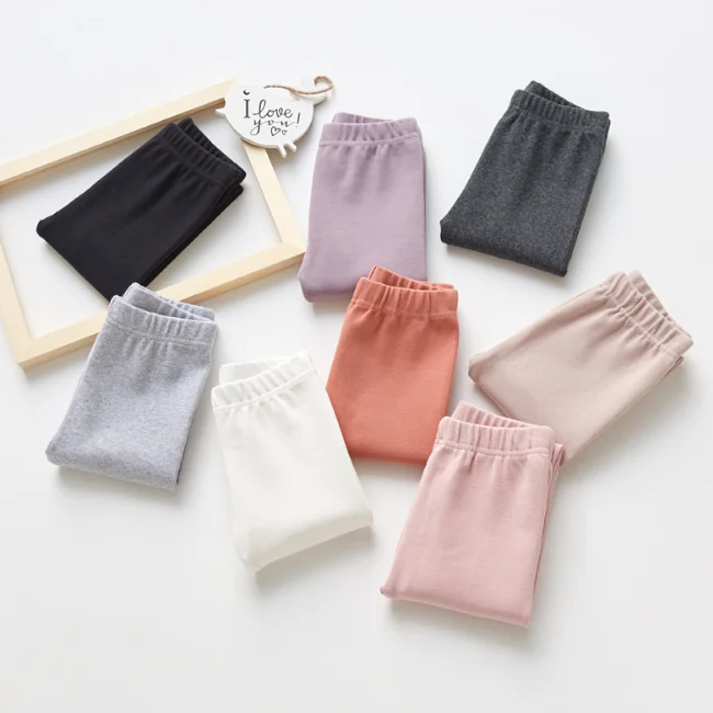 
PHB 30233 spring fall design baby girls pants plain leggings 