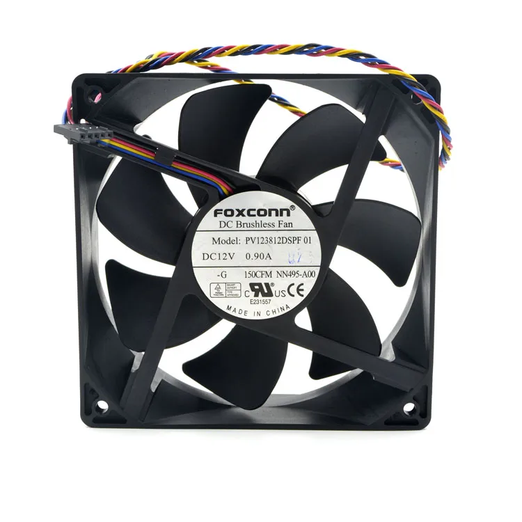 Foxconn 24v 48v Dc12v 0.9a10.8W Ec Ac 120*120*38mm 12038 12cm  Connector Industrial Centrifugal Pv123812dspf01 Cooling Fan