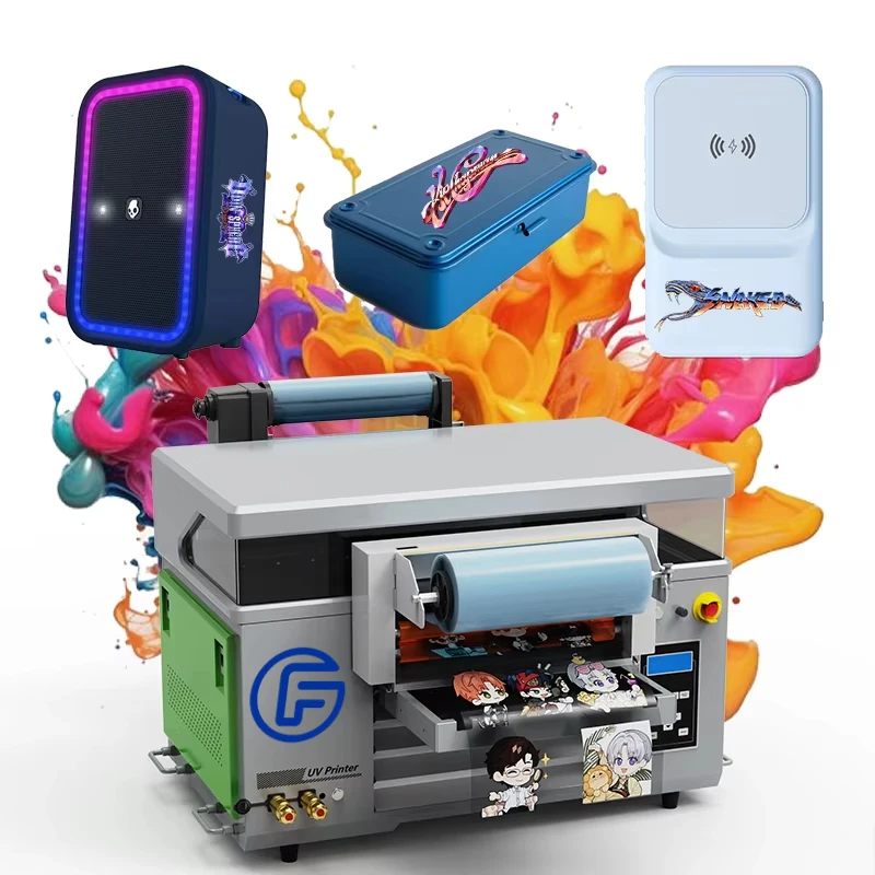 XP600 double nozzle uv flatbed printer 4060 small flat crystal printing film for t-shirt printing machine